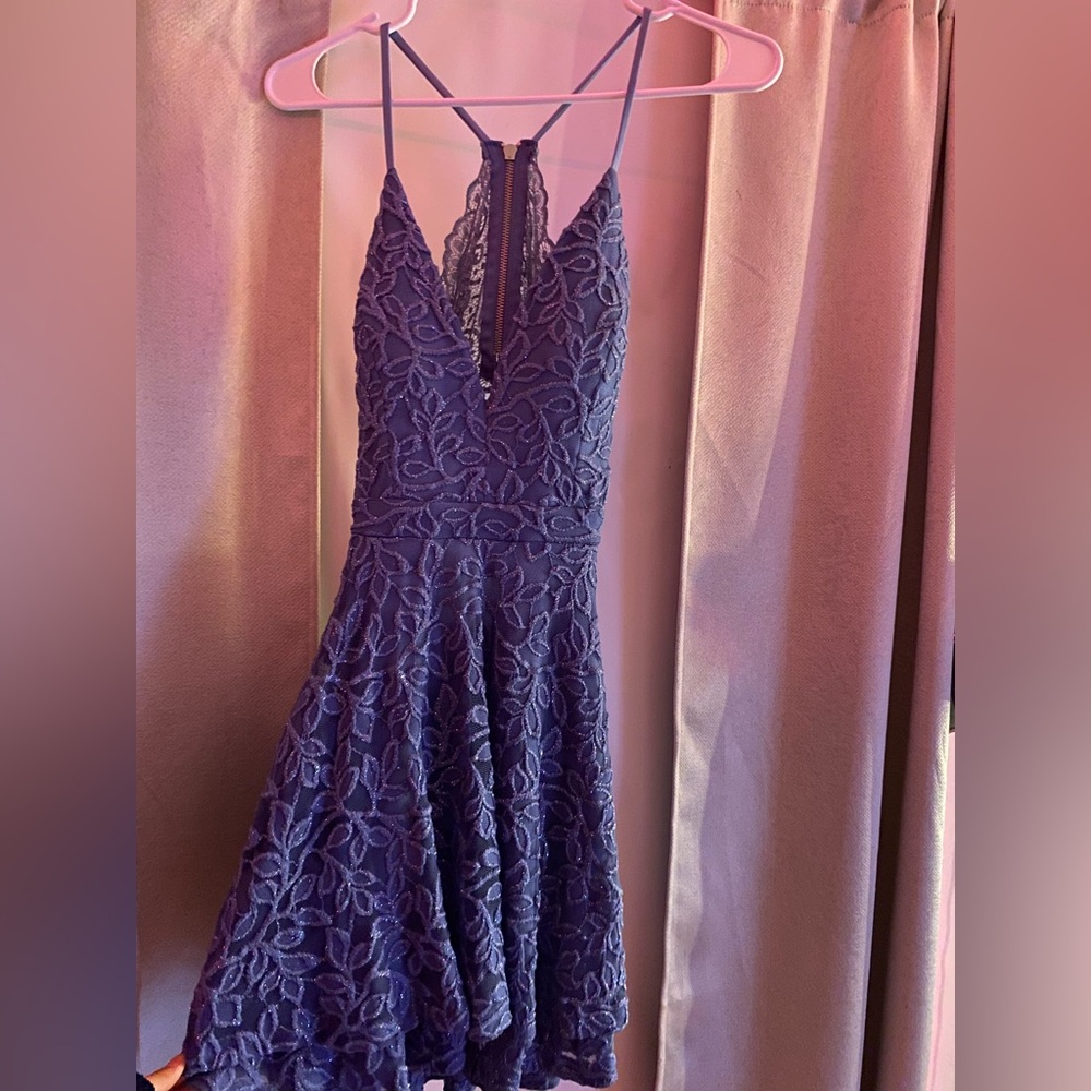 Short blue formal dress